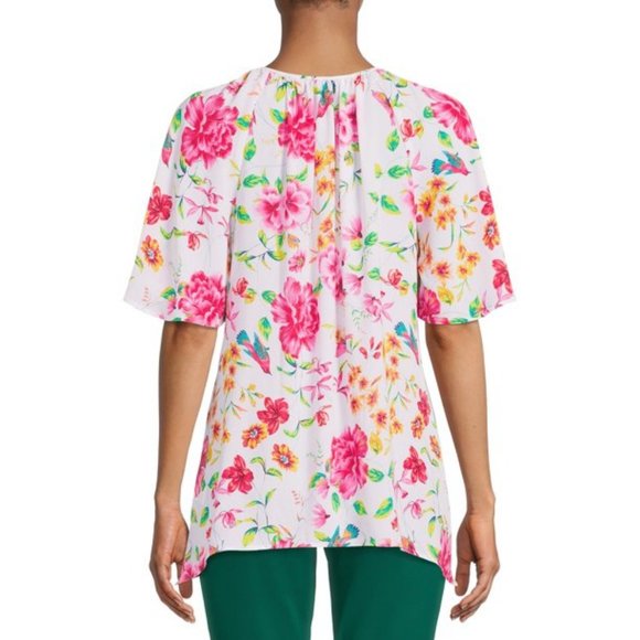 The Pioneer Woman V Neck Front Shark Bite Hem Blouse NWT - Picture 2 of 5